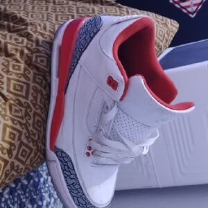 Jordan White and Red Sneakers